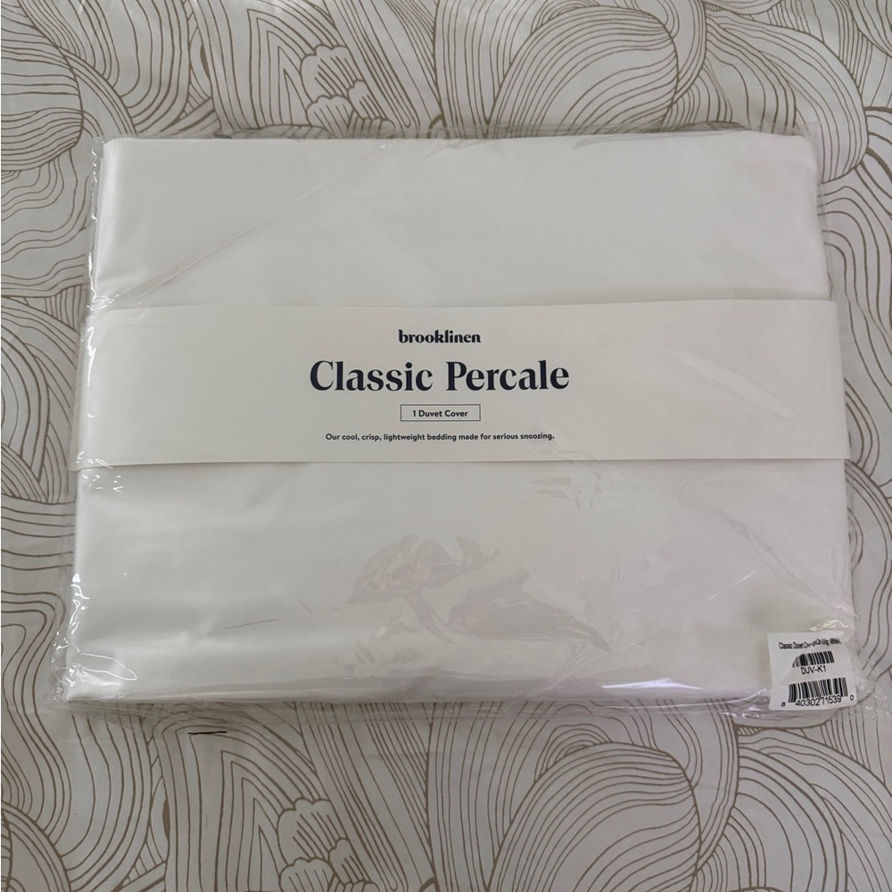 Brooklinen Classic Percale Duvet Cover - Solid White King/California King NEW